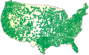 Map of Allpoint locations in the U.S.